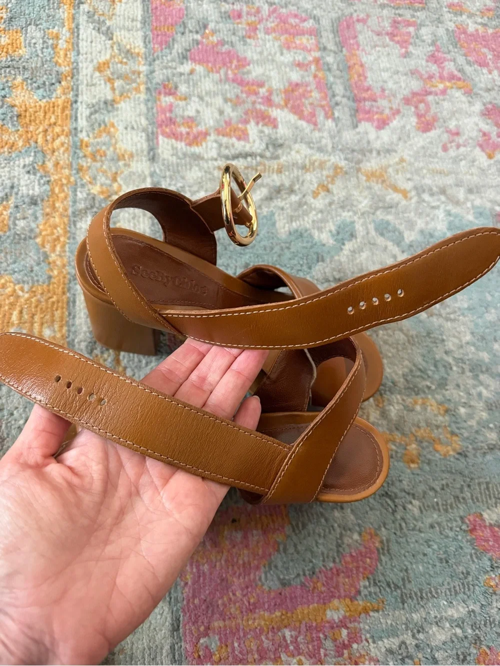 See by Chloe Lyna Tan Platform Sandals EUC size 37